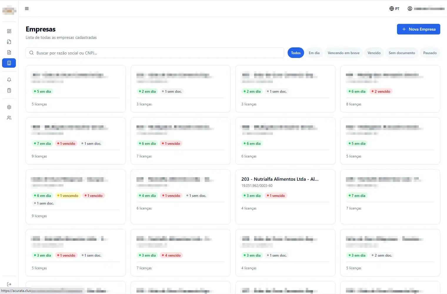 Lista de empresas
